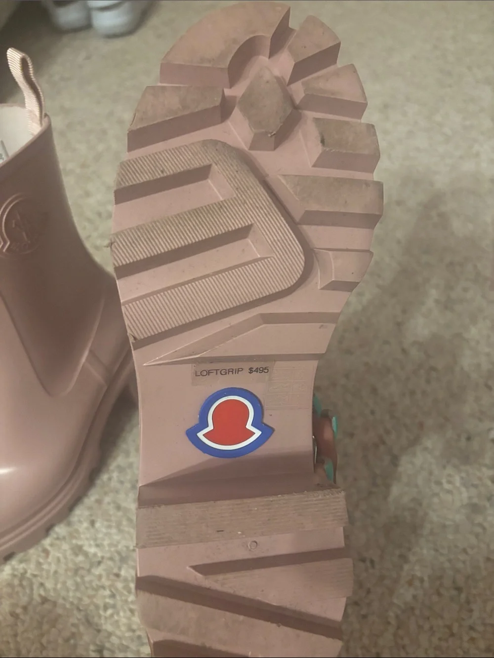Moncler Women's Loftgrip Blush Rubber Lug Heel Boot